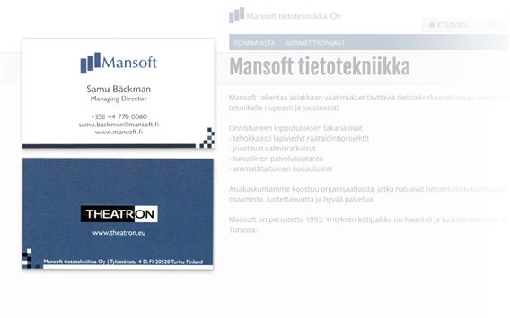 Business card design. Client: Mansoft